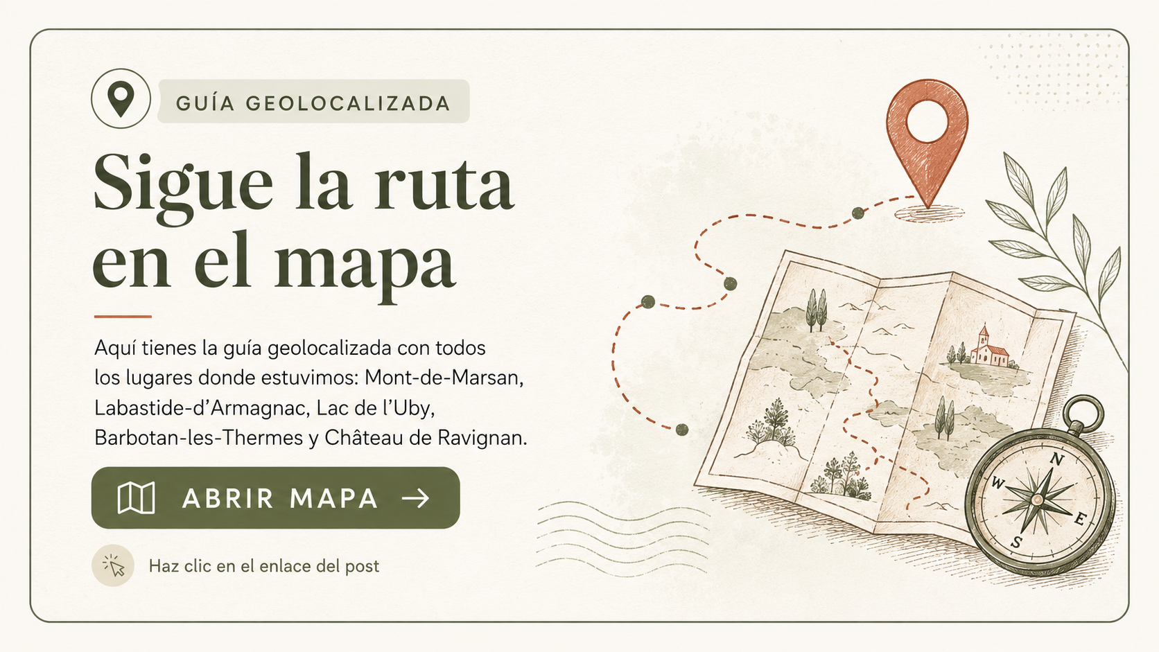 Guía geolocalizada de la ruta por Armagnac: Mont-de-Marsan, Labastide-d’Armagnac, Lac de l’Uby, Barbotan-les-Thermes y Château de Ravignan